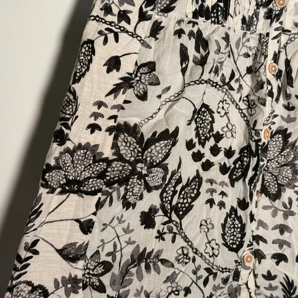 Anthropologie Black Floral Print Blouse - Picture 4 of 7